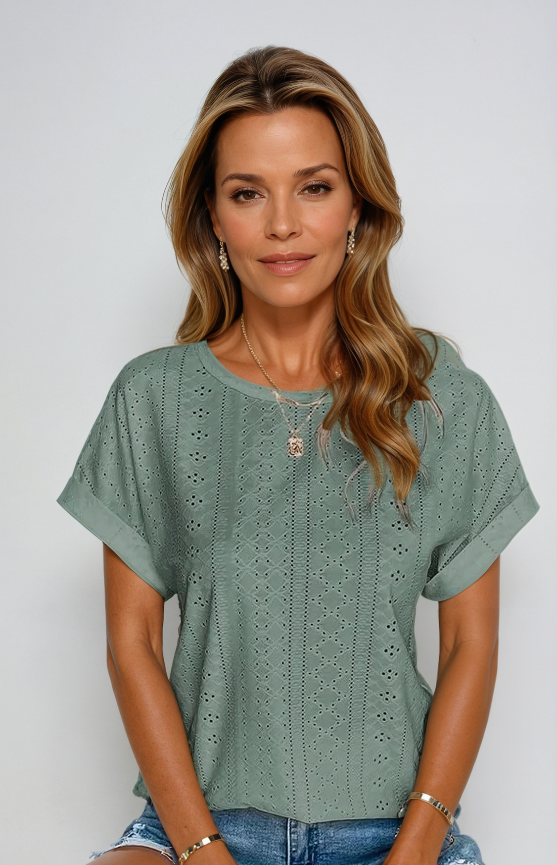 Kaya | Casual Eyelet Top